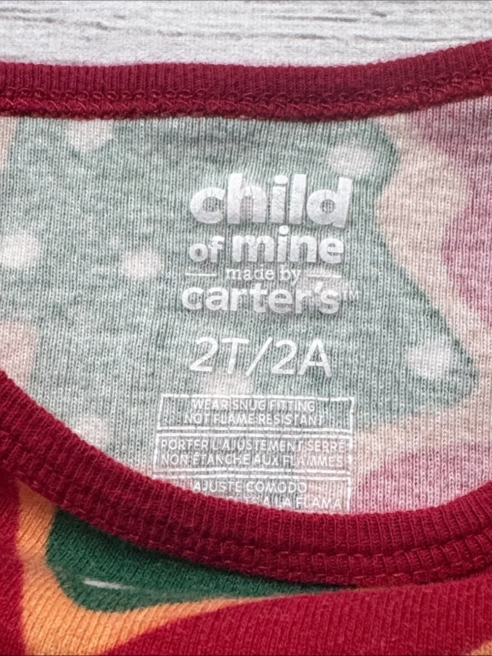 Child of Mine Toddler Girls Red Holiday Cookie & Cocoa Pajama Set